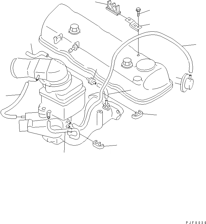 Схема запчастей Komatsu K25-1BG-WM - VACUUM ТРУБЫ (GAS) ДВИГАТЕЛЬ