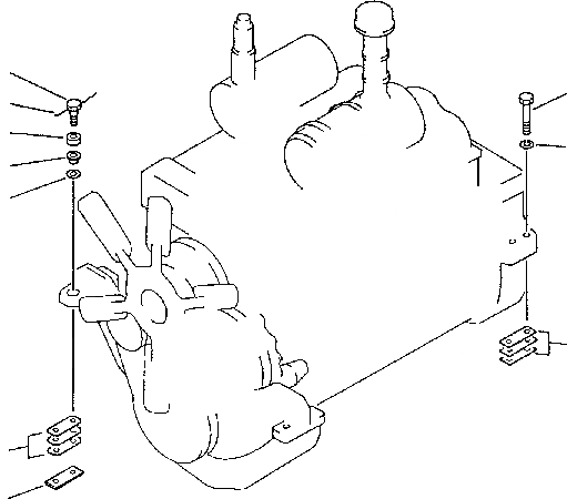 Схема запчастей Komatsu D70-LE - КРЕПЛЕНИЕ ДВИГАТЕЛЯ КОМПОНЕНТЫ ДВИГАТЕЛЯ И ЭЛЕКТРИКА
