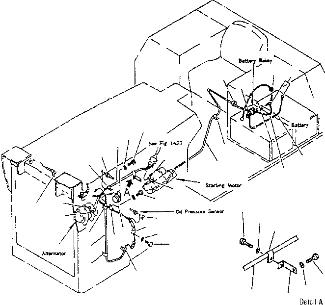 Схема запчастей Komatsu D70-LE - ЭЛЕКТРИКА (/) КОМПОНЕНТЫ ДВИГАТЕЛЯ И ЭЛЕКТРИКА