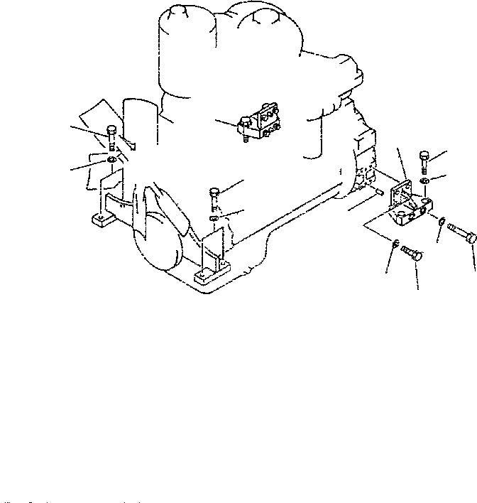 Схема запчастей Komatsu D85E-SS-2 - КРЕПЛЕНИЕ ДВИГАТЕЛЯ КОМПОНЕНТЫ ДВИГАТЕЛЯ