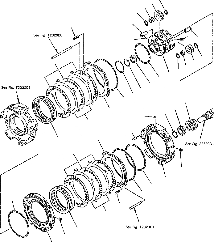 Схема запчастей Komatsu D85E-SS-2 - ТРАНСМИССИЯ (3 МУФТА И 2 МУФТА) СИЛОВАЯ ПЕРЕДАЧА И КОНЕЧНАЯ ПЕРЕДАЧА