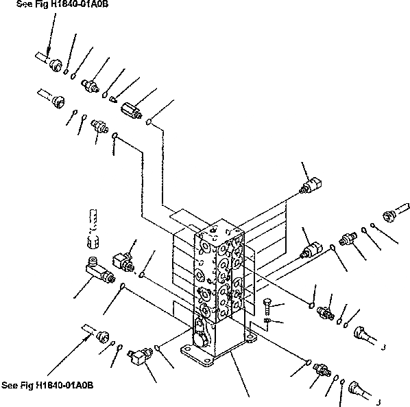 Схема запчастей Komatsu PC300-6 - РАСПРЕДЕЛИТ. КЛАПАН (С ДАТЧИКОМ) ГИДРАВЛИКА