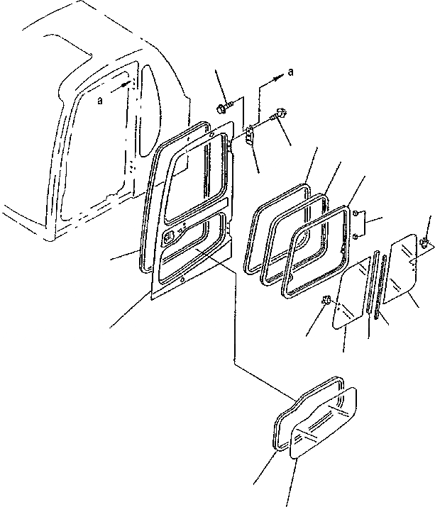 Схема запчастей Komatsu PC300-6 - КАБИНА (ДВЕРЬ) КАБИНА ОПЕРАТОРА И СИСТЕМА УПРАВЛЕНИЯ