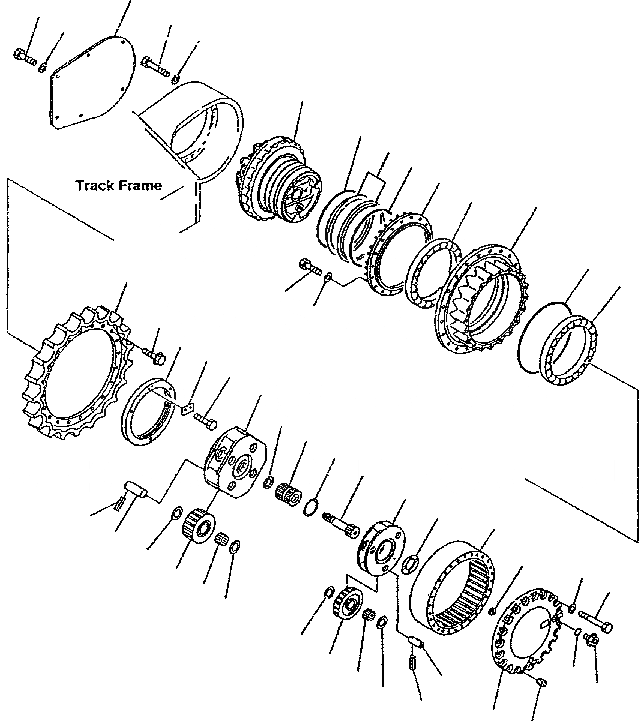 Схема запчастей Komatsu PC300-6 - КОНЕЧНАЯ ПЕРЕДАЧА НИЖНЯЯ ГИДРОЛИНИЯ И ЛИНИЯ ХОДА