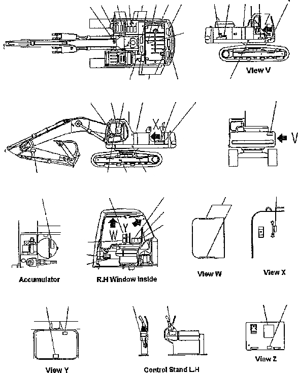 Схема запчастей Komatsu PC300-6 - ТАБЛИЧКИ (АНГЛ.)(SN:J9-) МАРКИРОВКА