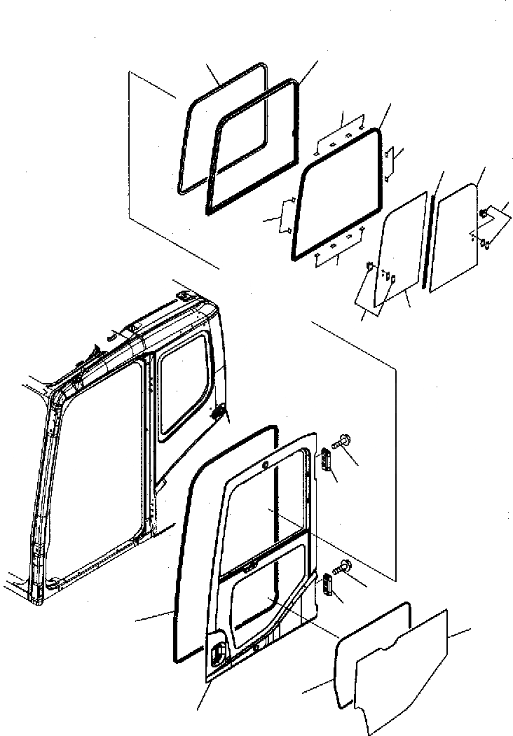 Схема запчастей Komatsu PC300-7 - КАБИНА (ДВЕРЬ) K КАБИНА ОПЕРАТОРА И СИСТЕМА УПРАВЛЕНИЯ