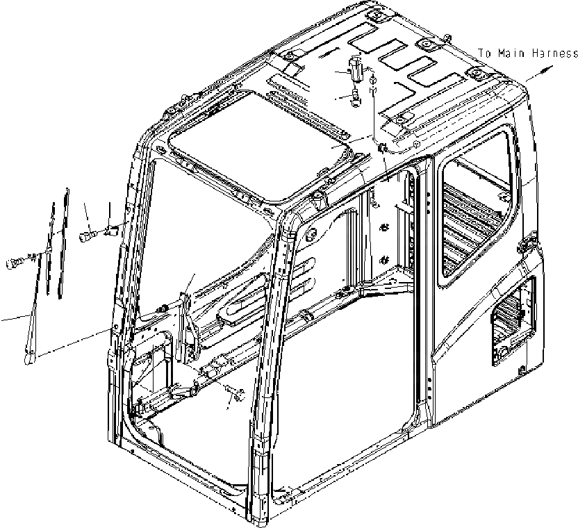 Схема запчастей Komatsu PC300-7 - КАБИНА (ДВОРНИКИ И ОСВЕЩЕНИЕ) K КАБИНА ОПЕРАТОРА И СИСТЕМА УПРАВЛЕНИЯ