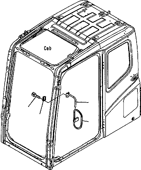 Схема запчастей Komatsu PC300-7 - ЗАДН. VIEW MIRROR, L.H (SINGEL) M ЧАСТИ КОРПУСА