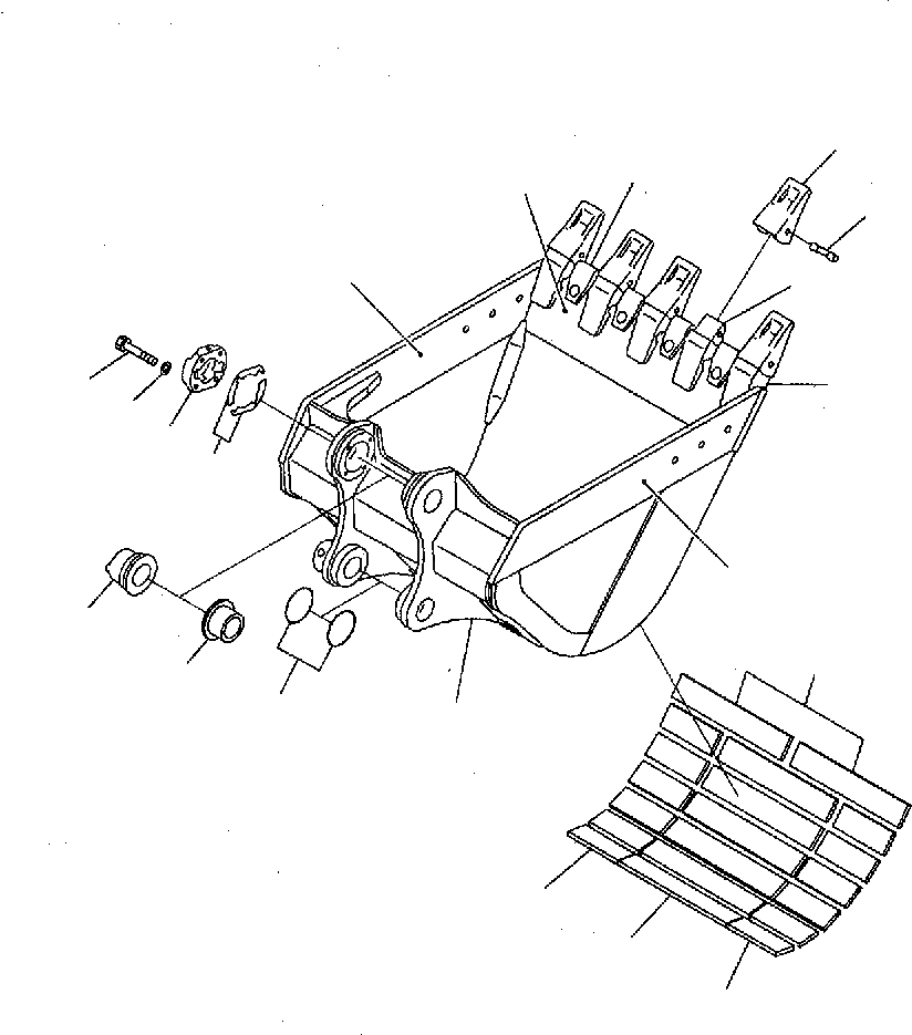 Схема запчастей Komatsu PC300-7 - КОВШ, . MM, MM (УСИЛ.) (ГОРИЗОНТАЛЬН. ПАЛЕЦТИП)(ОПЦИОНН.) T РАБОЧЕЕ ОБОРУДОВАНИЕ