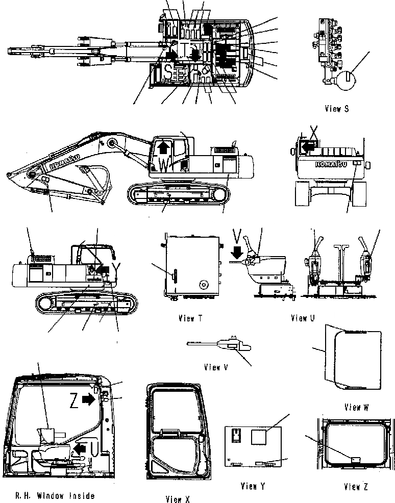 Схема запчастей Komatsu PC300-7 - ТАБЛИЧКИAND ПЛАСТИНА (АНГЛ.)(ОПЦИОНН.) U МАРКИРОВКА