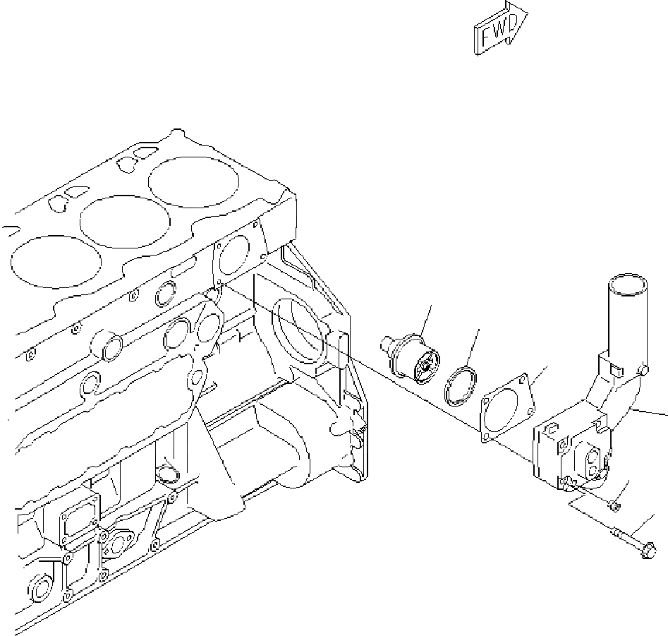 Схема запчастей Komatsu PC400-7 - ТЕРМОСТАТ И ТЕРМОСТАТ AA ДВИГАТЕЛЬ [SAADE- заводской номер -UP]