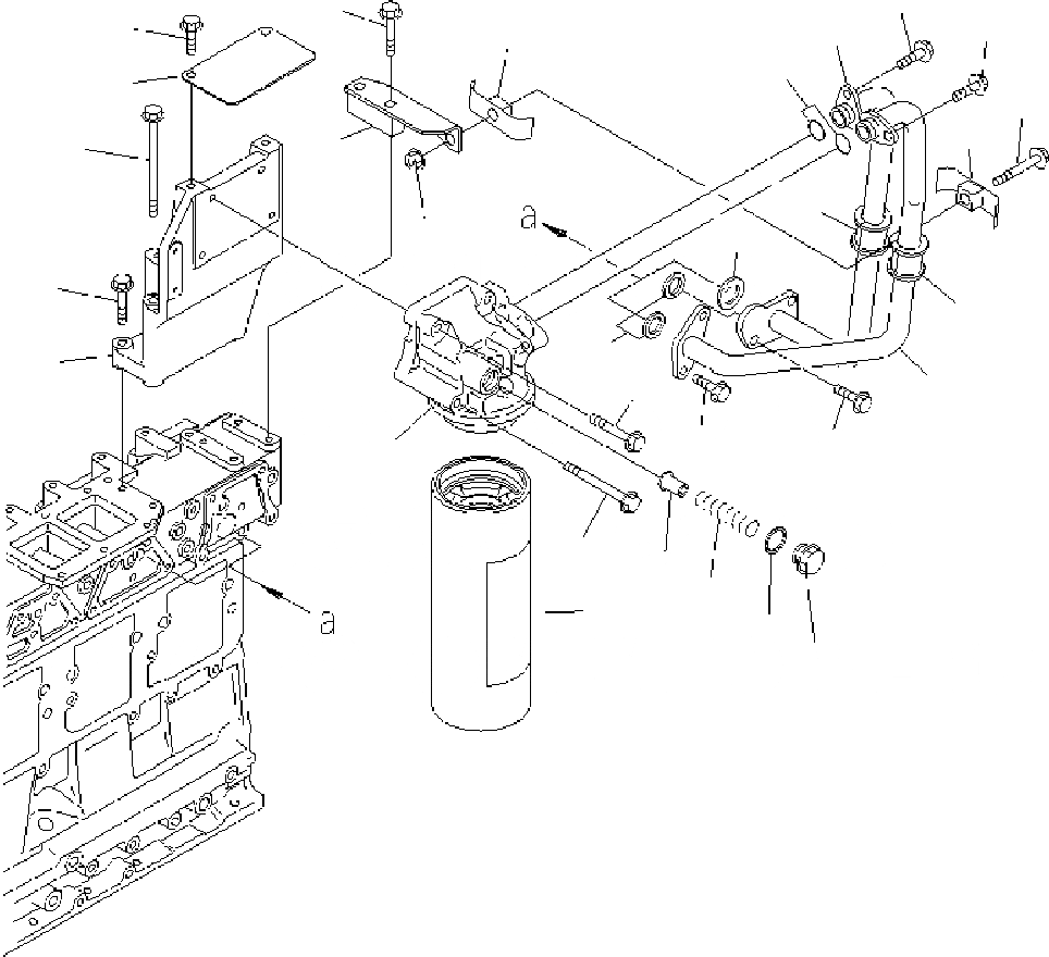 Схема запчастей Komatsu PC400-7 - МАСЛ. ФИЛЬТР И ТРУБЫ AA ДВИГАТЕЛЬ [SAADE- заводской номер -UP]