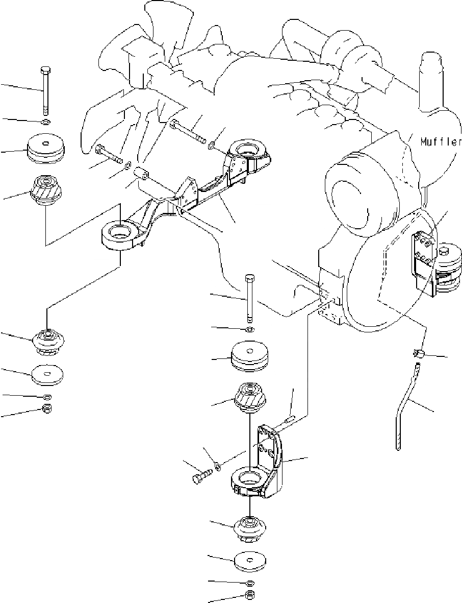 Схема запчастей Komatsu PC400-7 - КРЕПЛЕНИЕ ДВИГАТЕЛЯ B КОМПОНЕНТЫ ДВИГАТЕЛЯ
