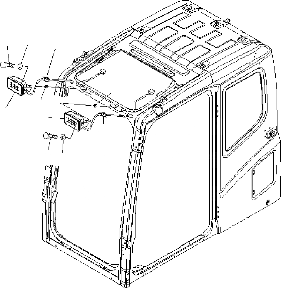 Схема запчастей Komatsu PC400-7 - ДОПОЛН. РАБОЧ. ОСВЕЩЕНИЕ E ЭЛЕКТРИКА