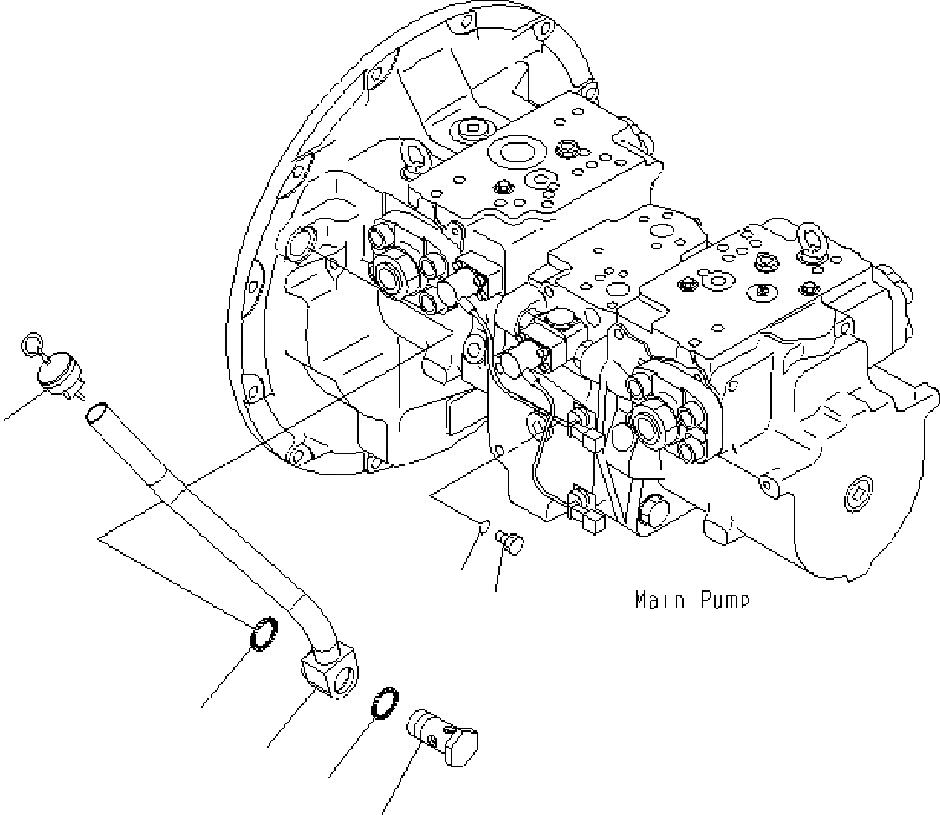 Схема запчастей Komatsu PC400-7 - ОСНОВН. НАСОС (СОЕДИНИТЕЛЬН. ЧАСТИ) H ГИДРАВЛИКА