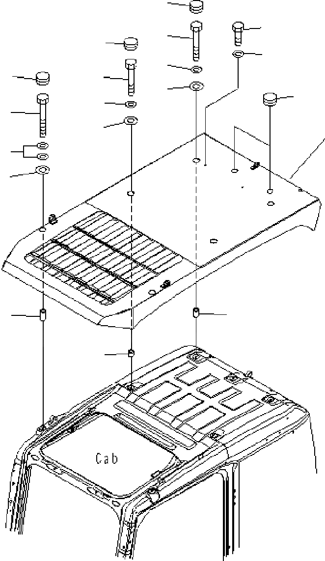 Схема запчастей Komatsu PC400-7 - ВЕРХНЯЯ ЗАЩИТА K КАБИНА ОПЕРАТОРА И СИСТЕМА УПРАВЛЕНИЯ