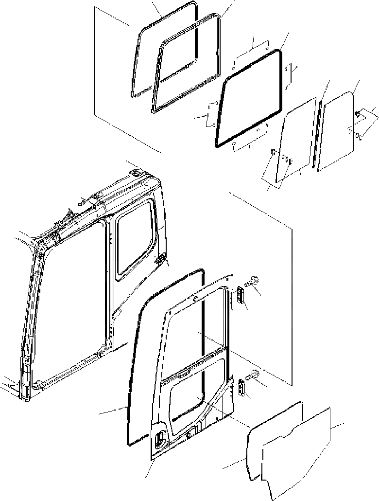 Схема запчастей Komatsu PC400-7 - ОСНОВН. КОНСТРУКЦИЯ (КАБИНА) (ДВЕРЬ) K КАБИНА ОПЕРАТОРА И СИСТЕМА УПРАВЛЕНИЯ