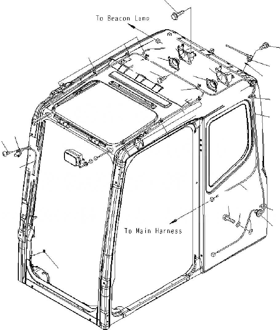 Схема запчастей Komatsu PC400-7 - ОСНОВН. КОНСТРУКЦИЯ (КАБИНА) (ЭЛЕКТР.) (РАДИО) K КАБИНА ОПЕРАТОРА И СИСТЕМА УПРАВЛЕНИЯ