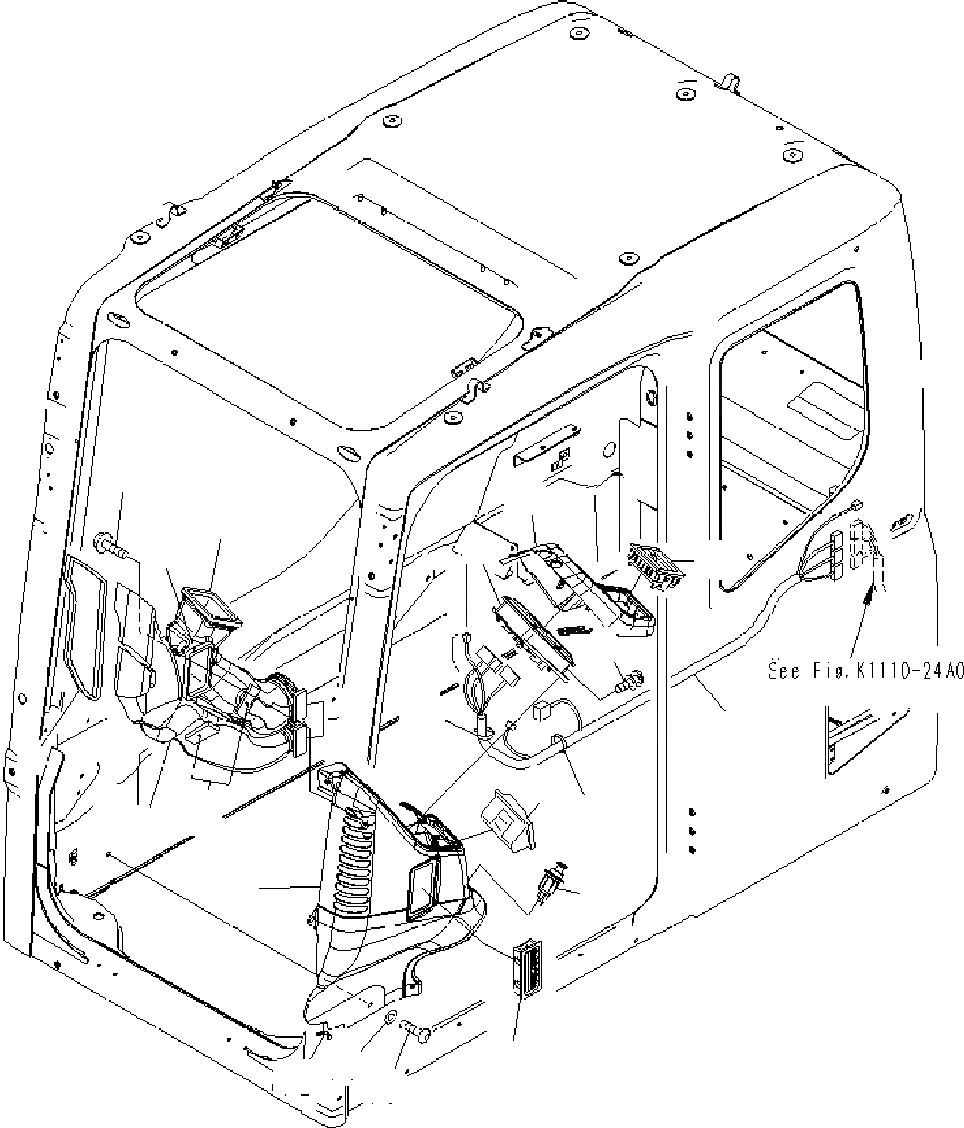 Схема запчастей Komatsu PC400-7 - ОСНОВН. КОНСТРУКЦИЯ (КАБИНА) (СИСТЕМА МОНИТОРА) K КАБИНА ОПЕРАТОРА И СИСТЕМА УПРАВЛЕНИЯ