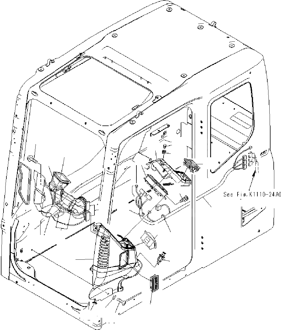 Схема запчастей Komatsu PC400-7 - ОСНОВН. КОНСТРУКЦИЯ (КАБИНА) (СИСТЕМА МОНИТОРА) K КАБИНА ОПЕРАТОРА И СИСТЕМА УПРАВЛЕНИЯ