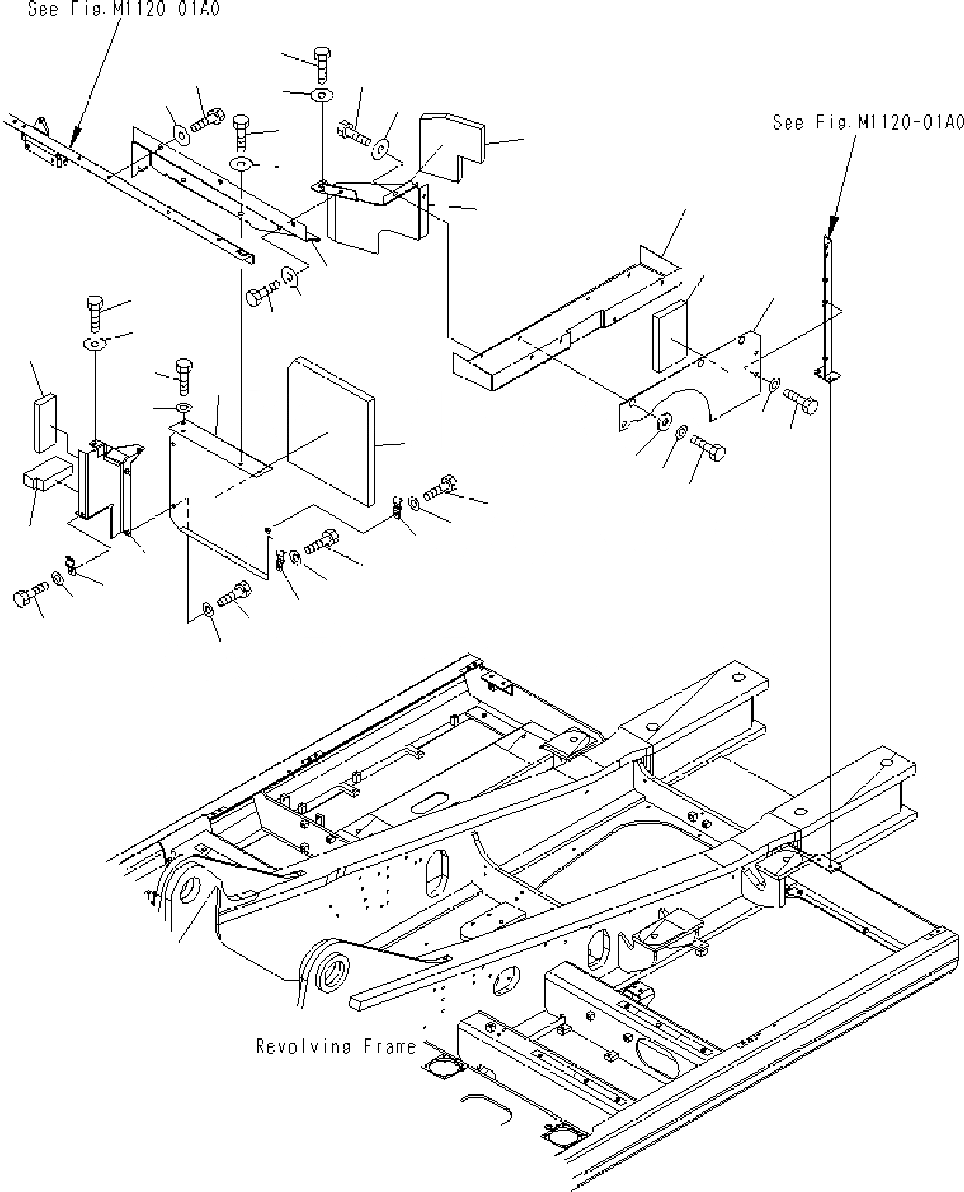 Схема запчастей Komatsu PC400-7 - ПЕРЕГОРОДКА. (КАБИНА)(/) M ЧАСТИ КОРПУСА