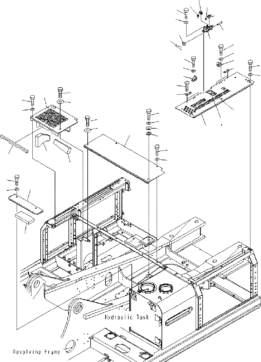 Схема запчастей Komatsu PC400-7 - КРЫШКА(КАБИНА) M ЧАСТИ КОРПУСА