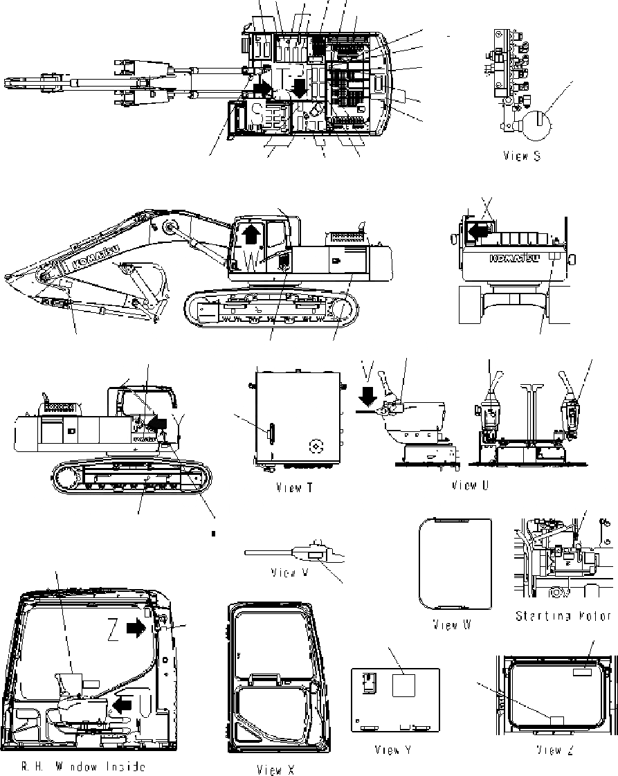 Схема запчастей Komatsu PC400-7 - ТАБЛИЧКИAND ПЛАСТИНА (АНГЛ.) U МАРКИРОВКА