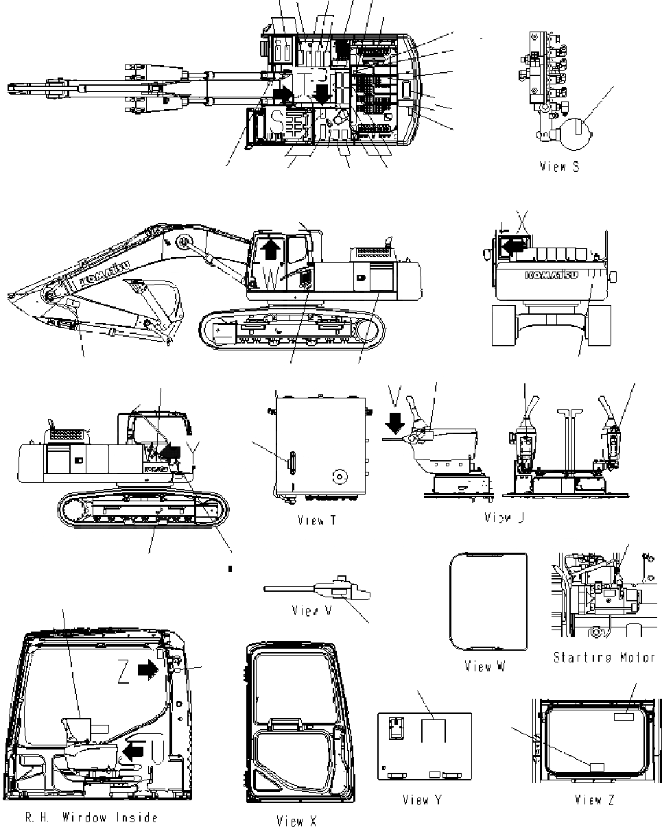 Схема запчастей Komatsu PC400-7 - ДОПОЛН. ТАБЛИЧКИ (АНГЛ.) U МАРКИРОВКА