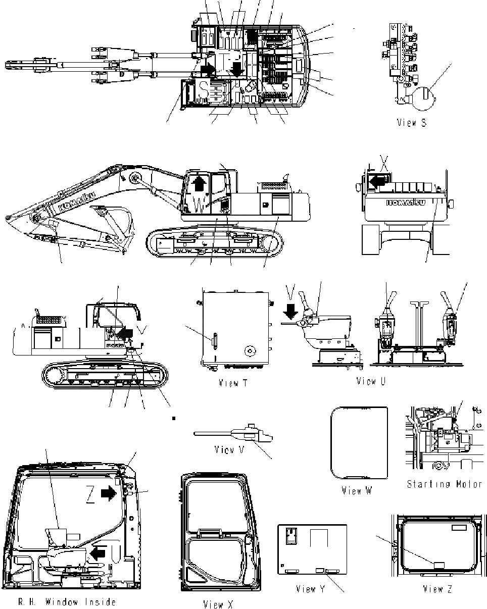 Схема запчастей Komatsu PC400-7 - ДОПОЛН. ТАБЛИЧКИ (АНГЛ.) U МАРКИРОВКА