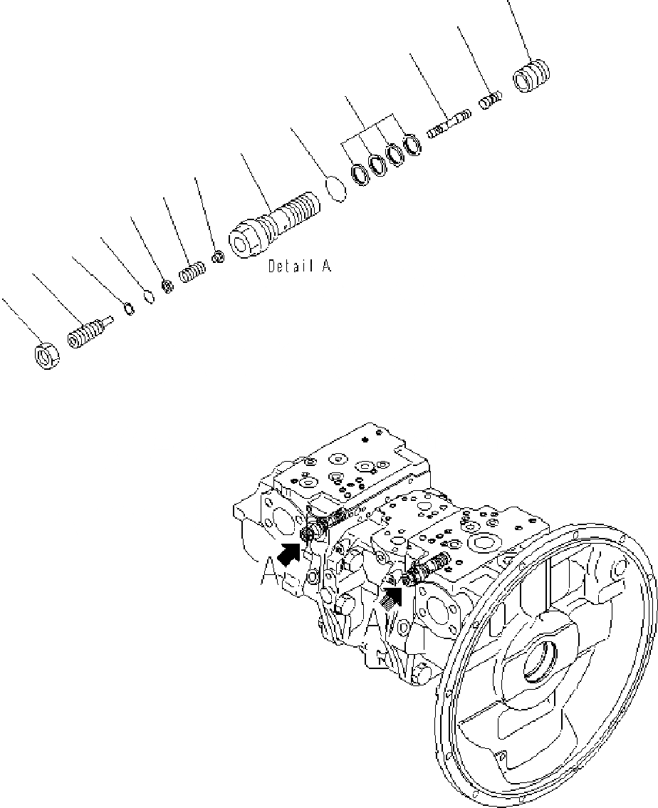 Схема запчастей Komatsu PC400-7 - ОСНОВН. НАСОС (/) Y РЕМ. КОМПЛЕКТЫ И COMPONENT