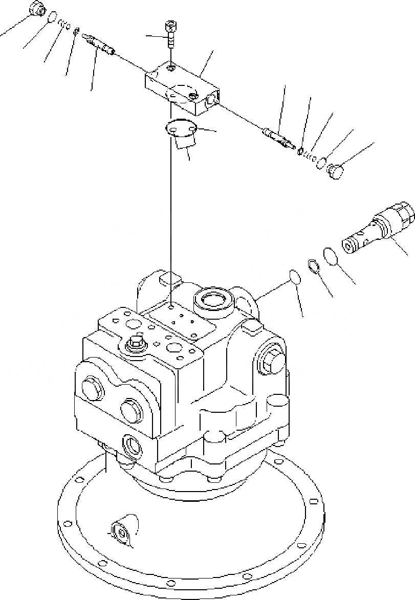 Схема запчастей Komatsu PC400-7 - МОТОР ПОВОРОТА (/) Y РЕМ. КОМПЛЕКТЫ И COMPONENT