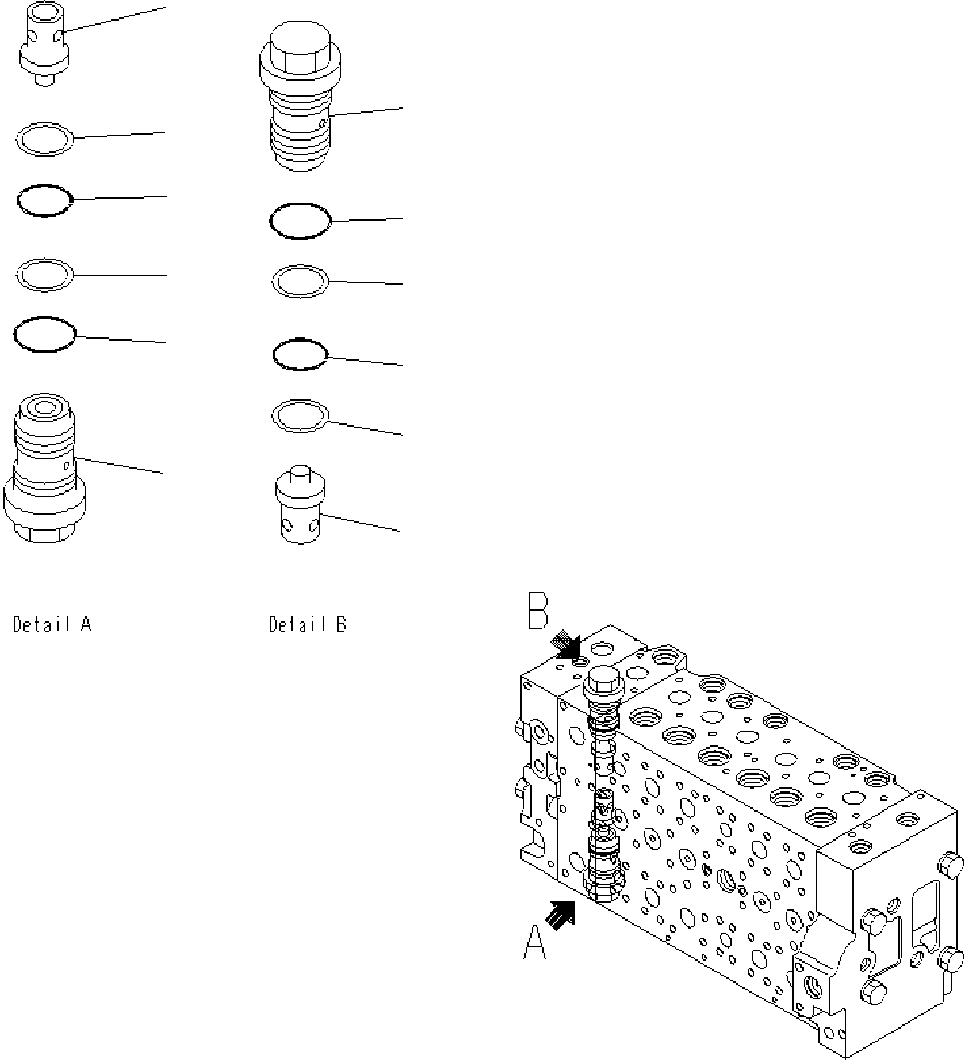 Схема запчастей Komatsu PC400-7 - ОСНОВН. КЛАПАН ( АКТУАТОР) (8/) Y РЕМ. КОМПЛЕКТЫ И COMPONENT