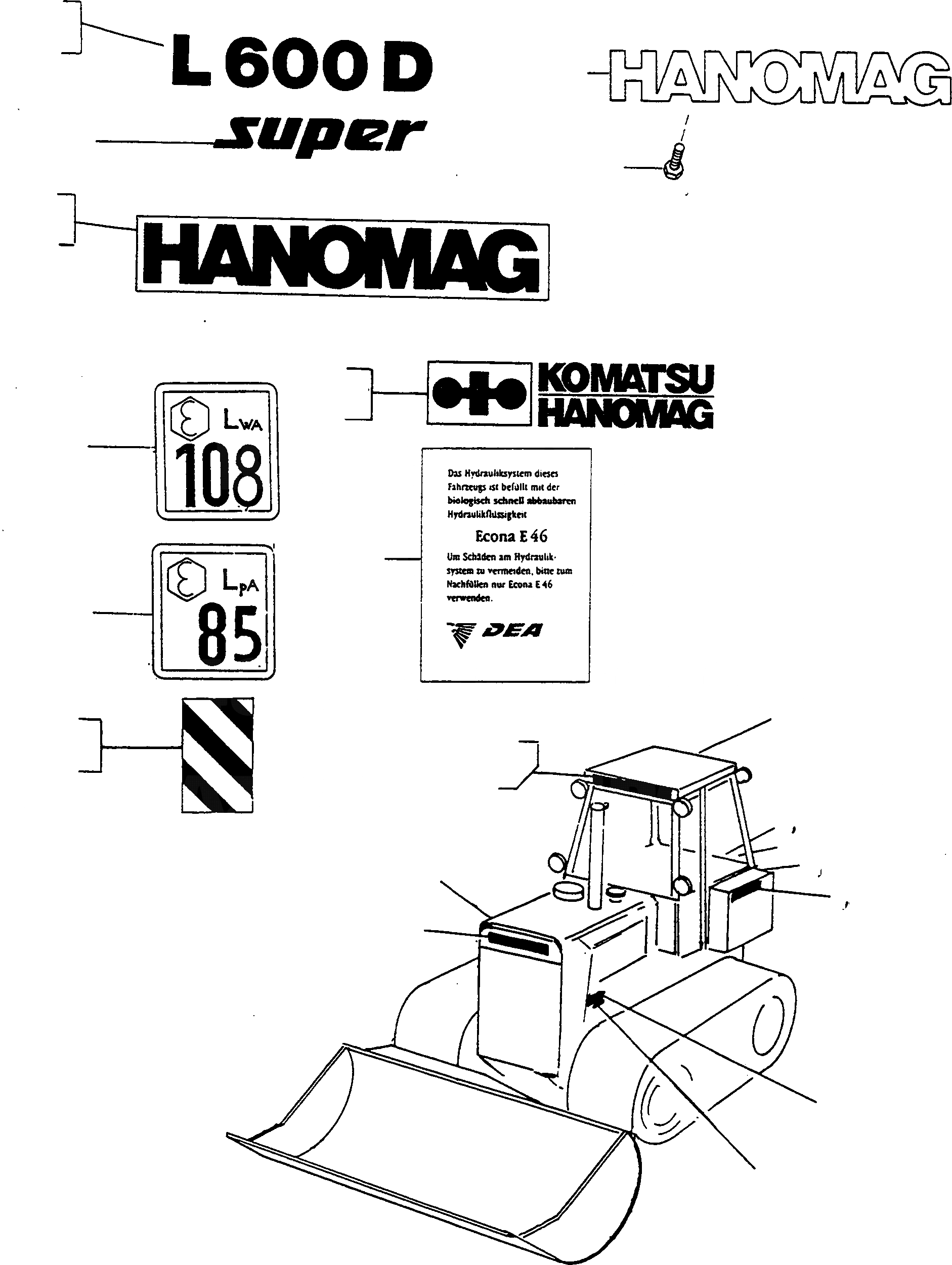 Схема запчастей Komatsu L600D Super - БУКВЕНН. ШАССИ И SUPERSTRUCTURE