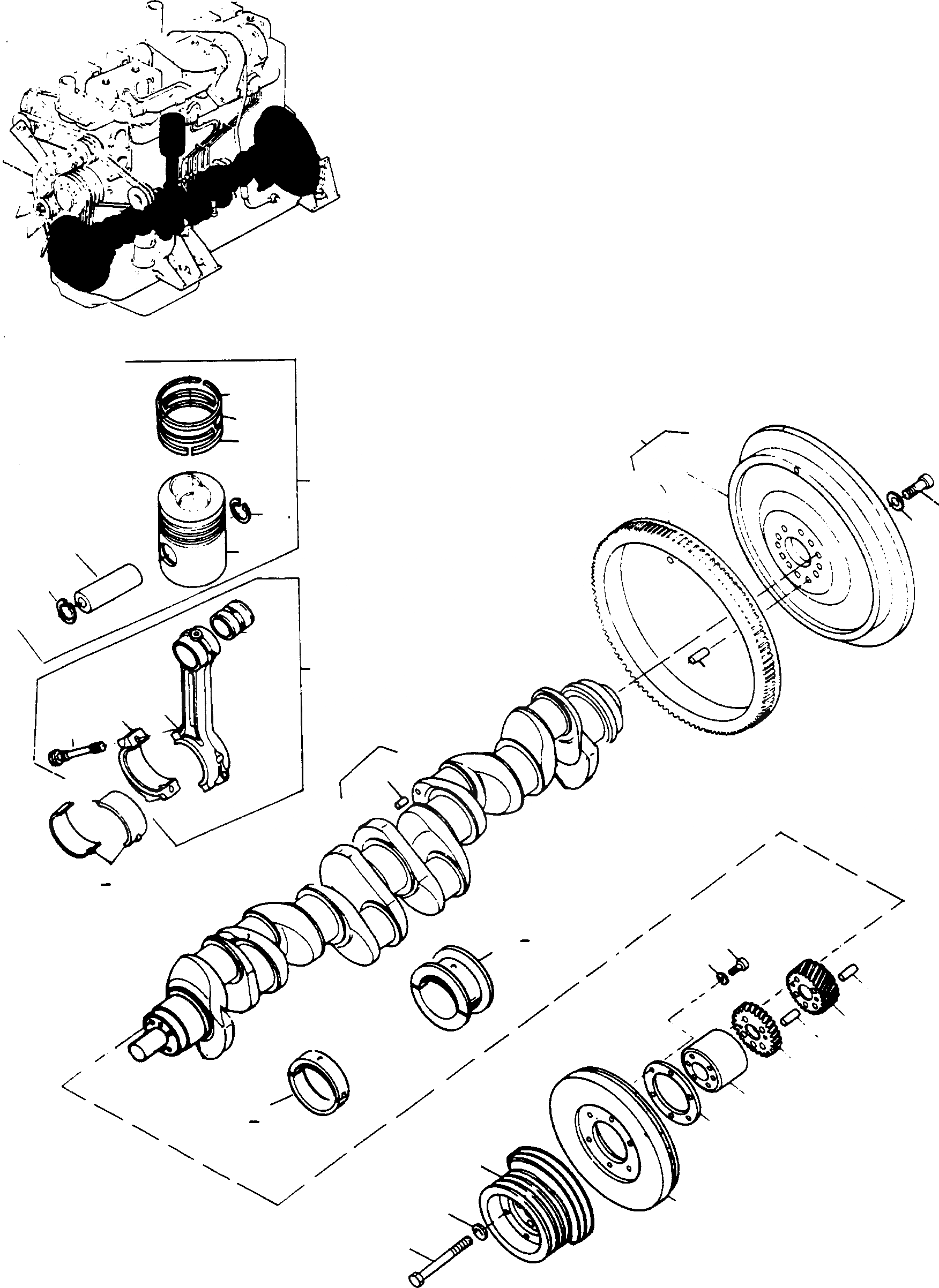 Схема запчастей Komatsu L600D Super - CRANK ASSEMBLY ДВИГАТЕЛЬ, АКСЕССУАРЫ И ЭЛЕКТРИЧ. СИСТЕМА