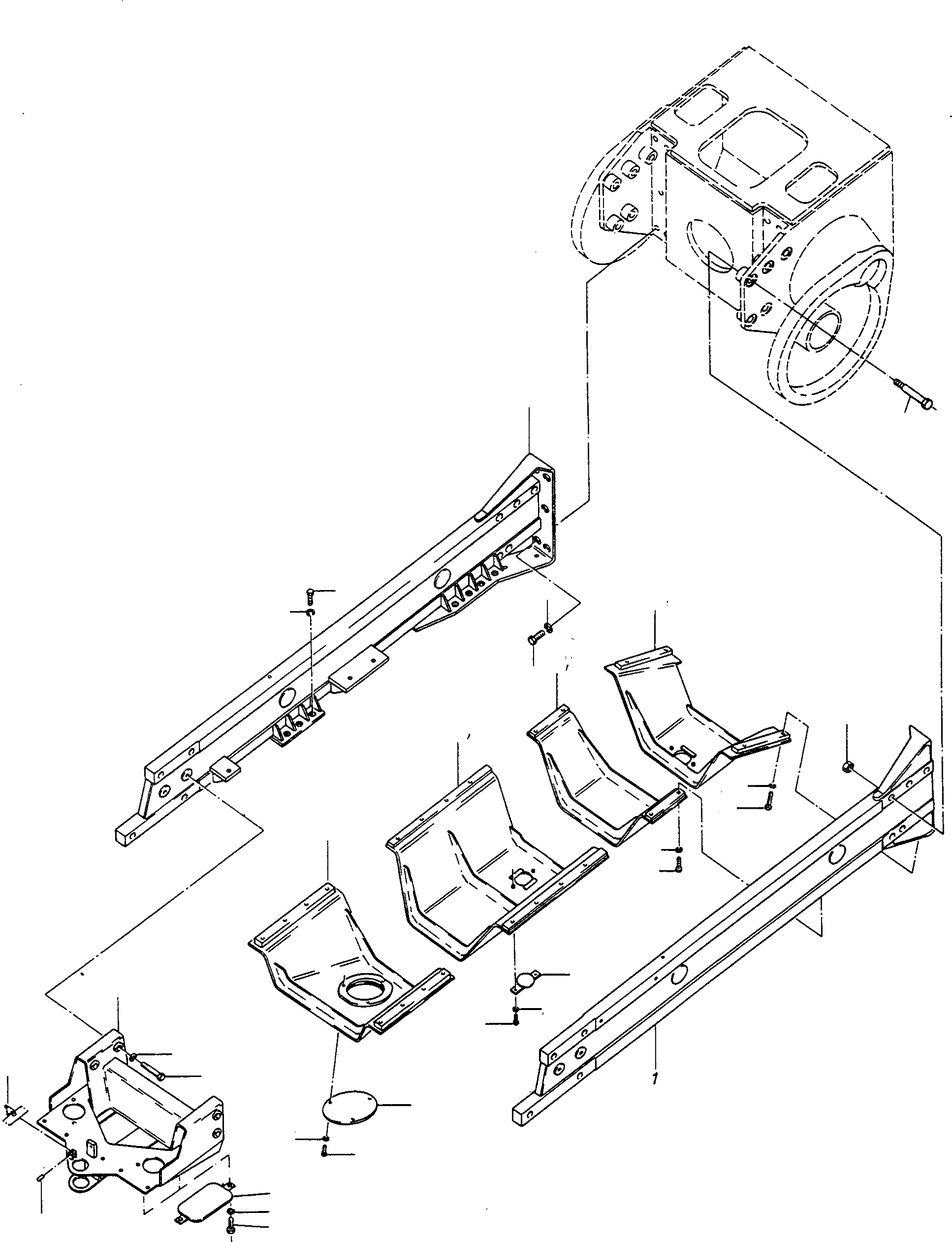 Схема запчастей Komatsu L700D Turbo - РАМА ШАССИ И SUPERSTRUCTURE