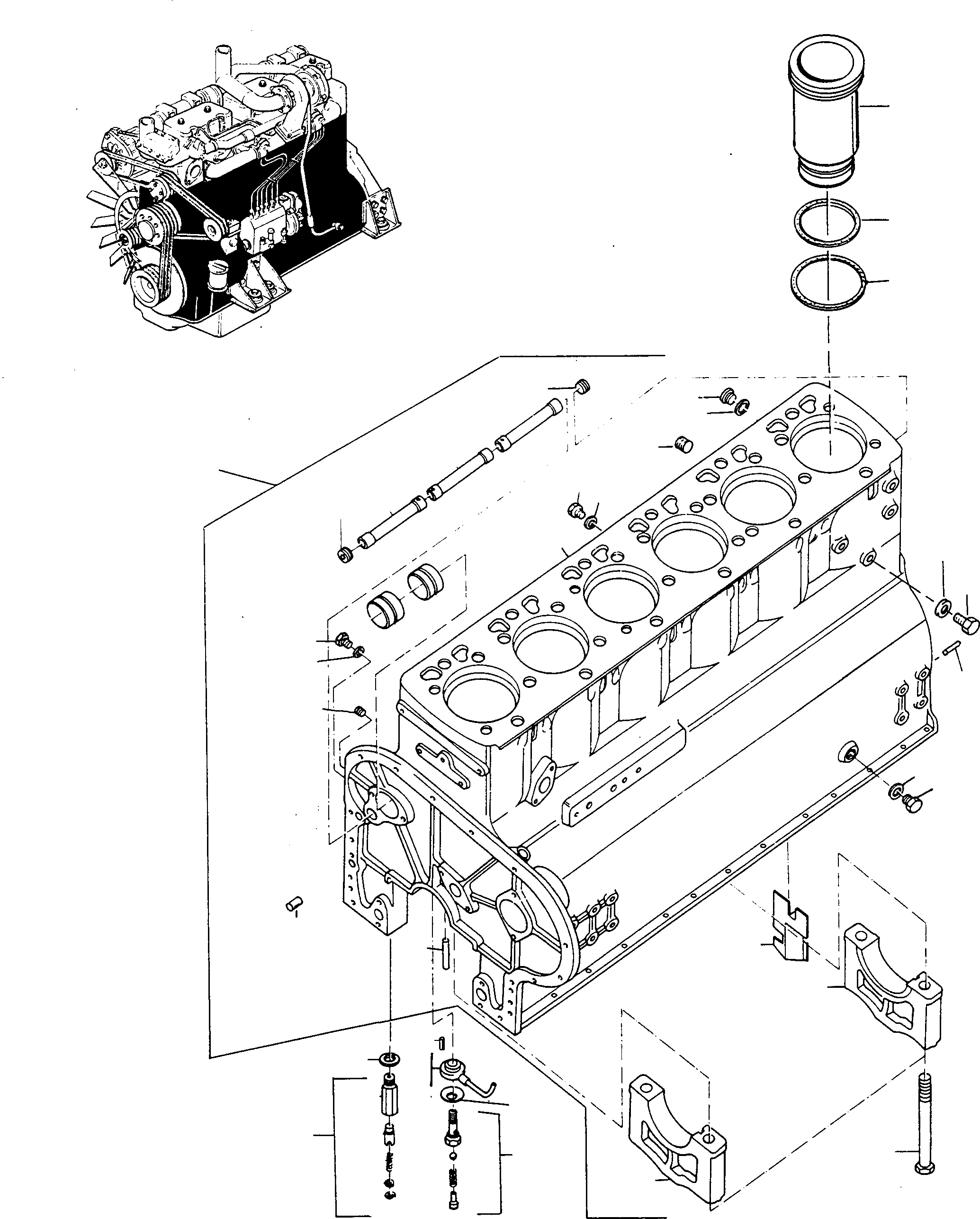 Схема запчастей Komatsu L700D Turbo - БЛОК ЦИЛИНДРОВ И ATTACHING ЧАСТИ ДВИГАТЕЛЬ, АКСЕССУАРЫ И ЭЛЕКТРИЧ. СИСТЕМА