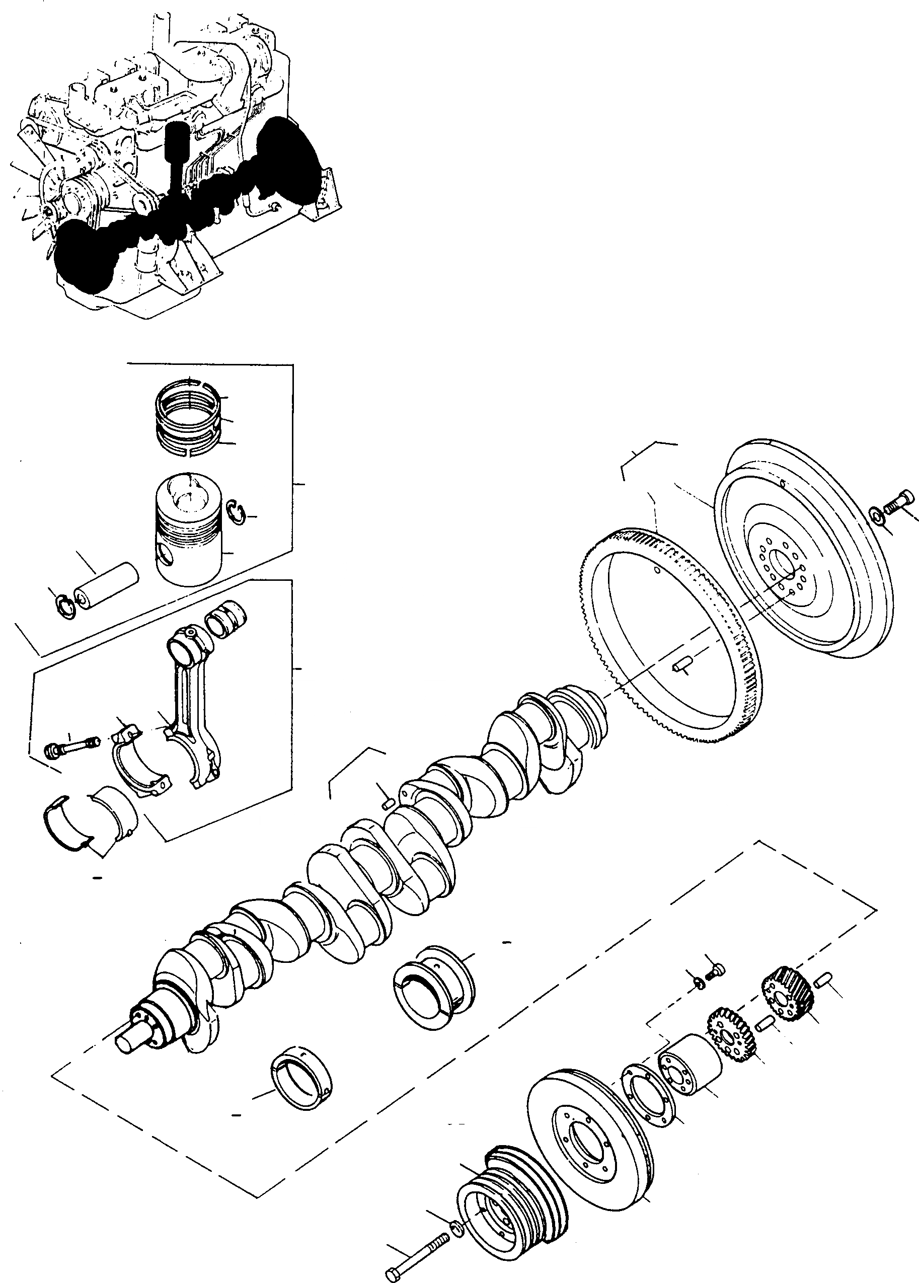 Схема запчастей Komatsu L700D Turbo - CRANK ASSEMBLY ДВИГАТЕЛЬ, АКСЕССУАРЫ И ЭЛЕКТРИЧ. СИСТЕМА