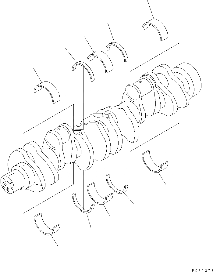 Схема запчастей Komatsu MTA11 - КОЛЕНВАЛ ОСНОВН. ПОДШИПНИКS ДВИГАТЕЛЬ