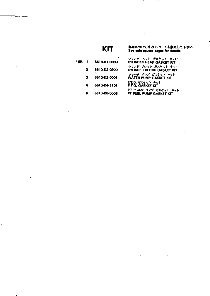 Схема запчастей Komatsu NH-220-CI-2LL - КОМПЛЕКТ ПРОКЛАДОК ИНСТРУМЕНТ И РЕМКОМПЛЕКТЫ