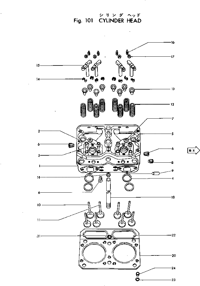 Схема запчастей Komatsu NHC-4-CI-1S - ГОЛОВКА ЦИЛИНДРОВ ГОЛОВКА ЦИЛИНДРОВ