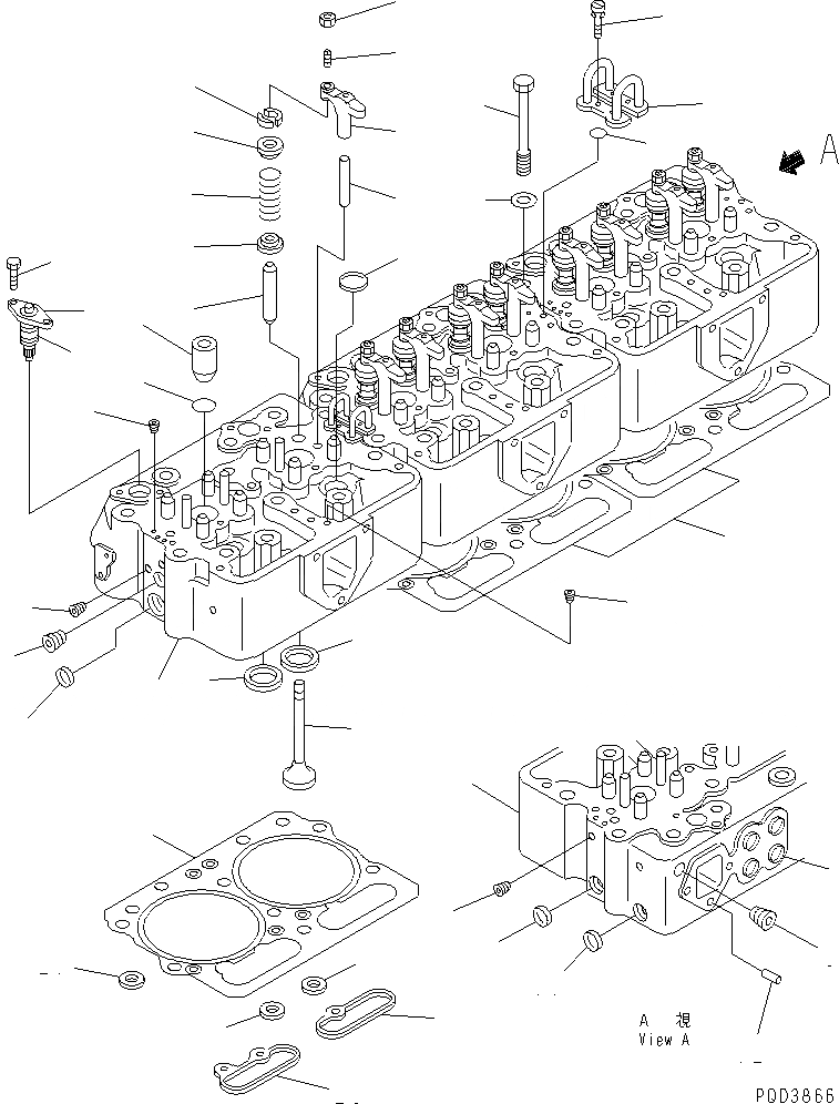 Схема запчастей Komatsu NT-855-1B - ГОЛОВКА ЦИЛИНДРОВ ГОЛОВКА ЦИЛИНДРОВ