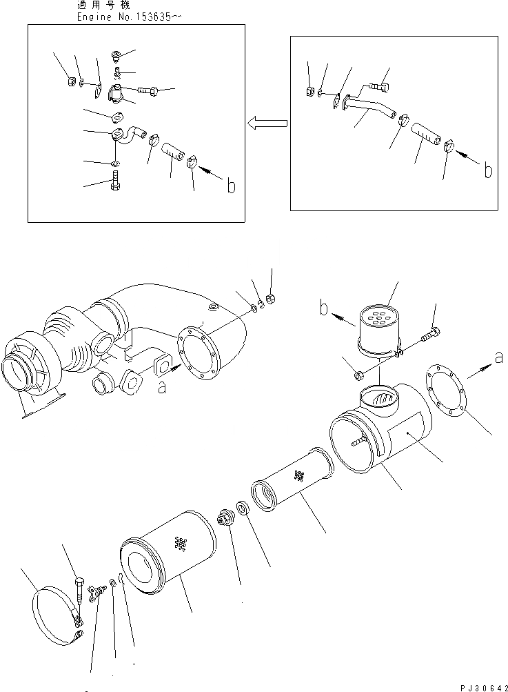 Схема запчастей Komatsu NT-855-1D - ВОЗД. CLAENER И ПРЕФИЛЬТР ГОЛОВКА ЦИЛИНДРОВ