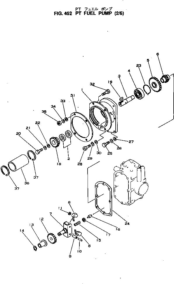 Схема запчастей Komatsu NTO-6-CI-1H - PT ТОПЛИВН. НАСОС (/) ТОПЛИВН. СИСТЕМА