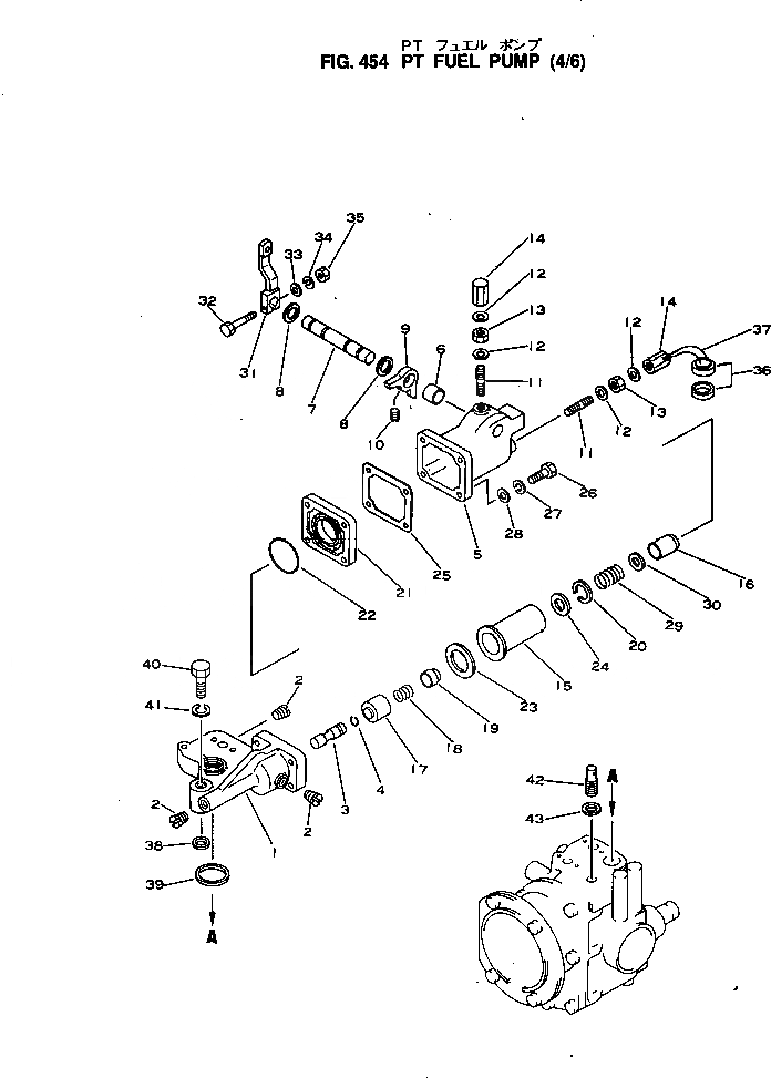 Схема запчастей Komatsu NTO-6-CI-1C - PT ТОПЛИВН. НАСОС (/) ТОПЛИВН. СИСТЕМА