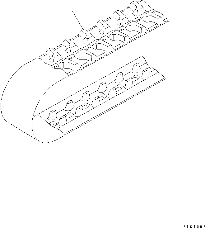 Схема запчастей Komatsu PC01-1 - РЕЗИН. SHOE ХОДОВАЯ