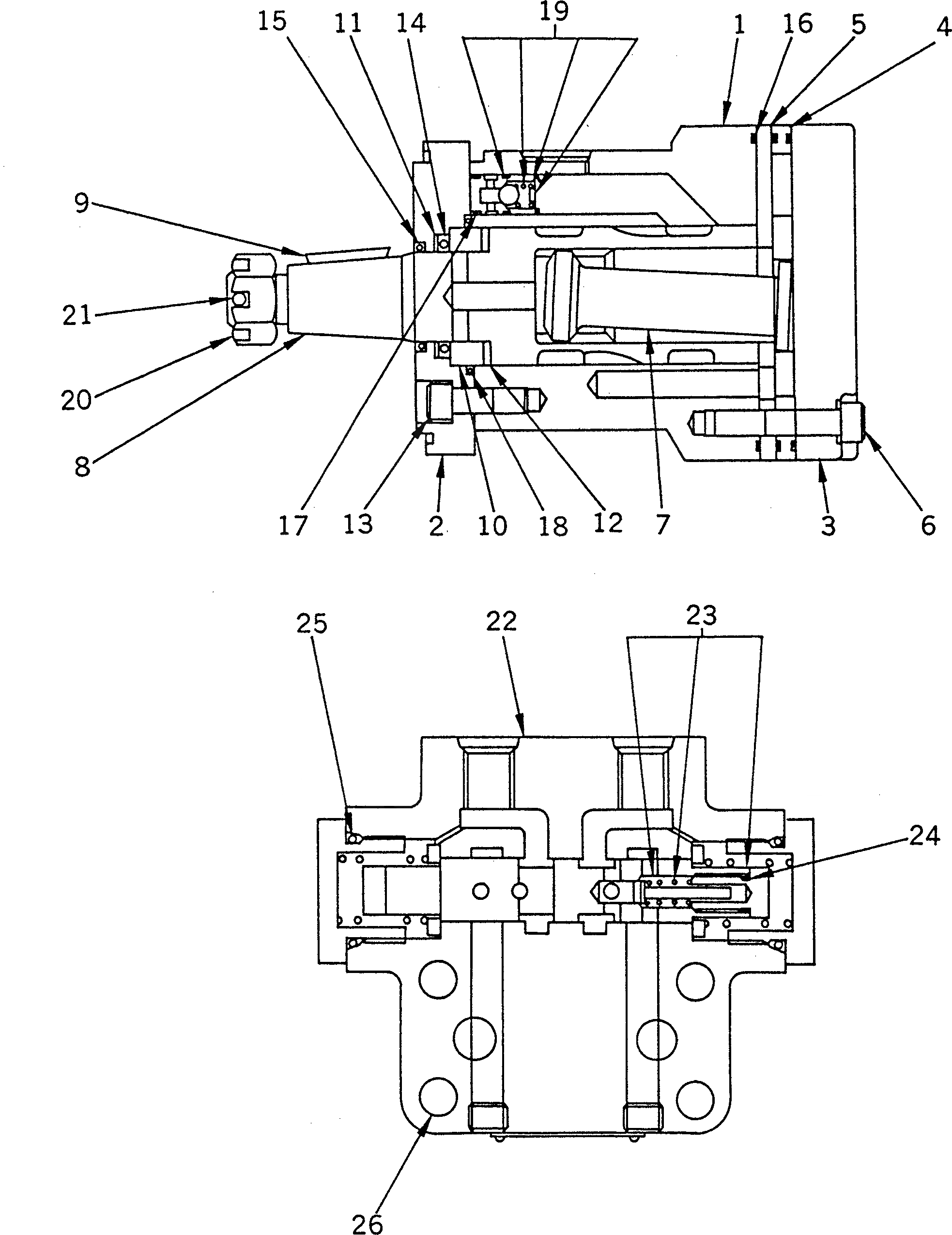 Схема запчастей Komatsu PC01-1 - МОТОР ХОДА УПРАВЛ-Е РАБОЧИМ ОБОРУДОВАНИЕМ