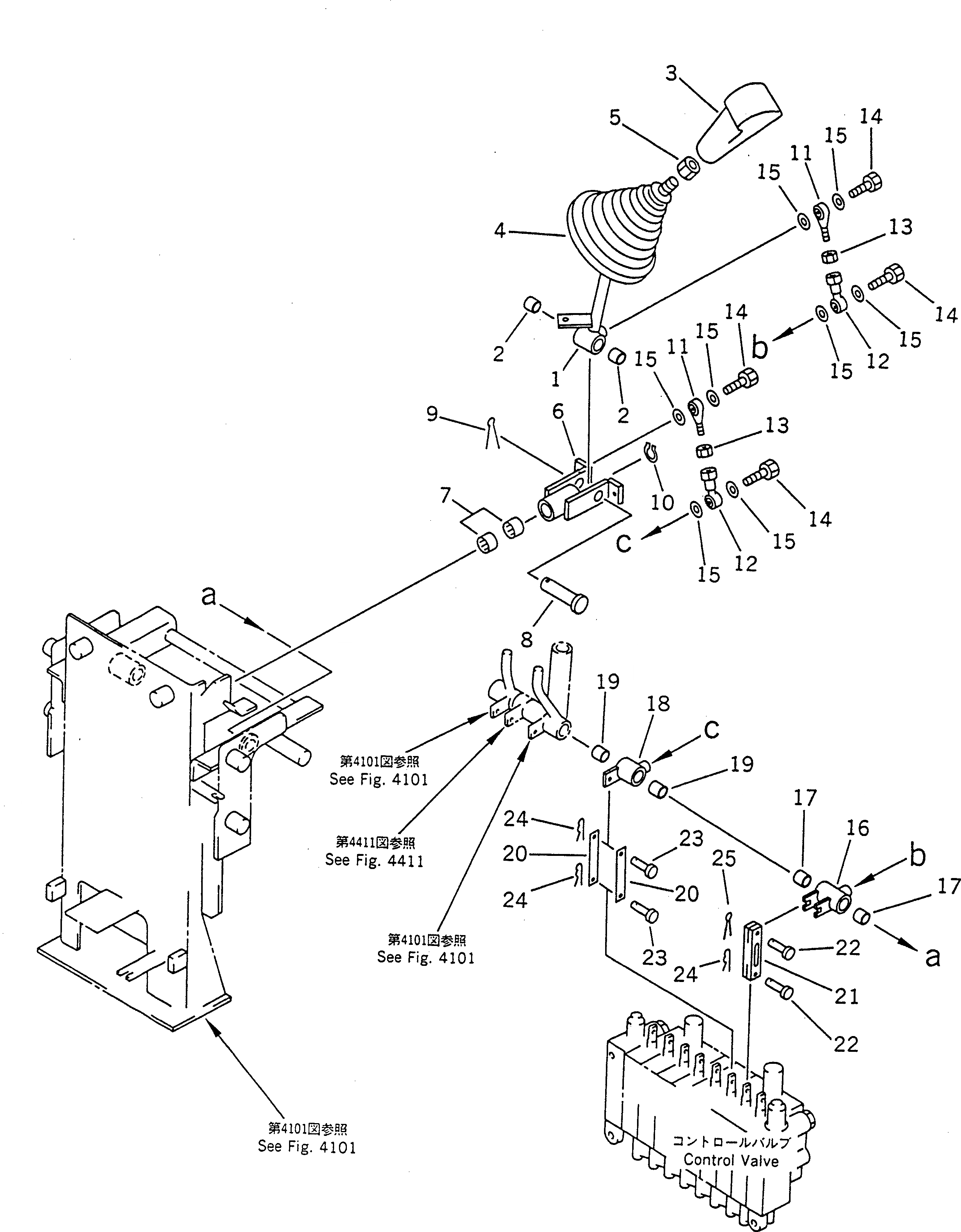 Схема запчастей Komatsu PC01-1A - ПОВОРОТН. И РУКОЯТЬ РЫЧАГ УПРАВЛ-Я (KOMATSU PATTERN) СИСТЕМА УПРАВЛЕНИЯ И ОСНОВНАЯ РАМА