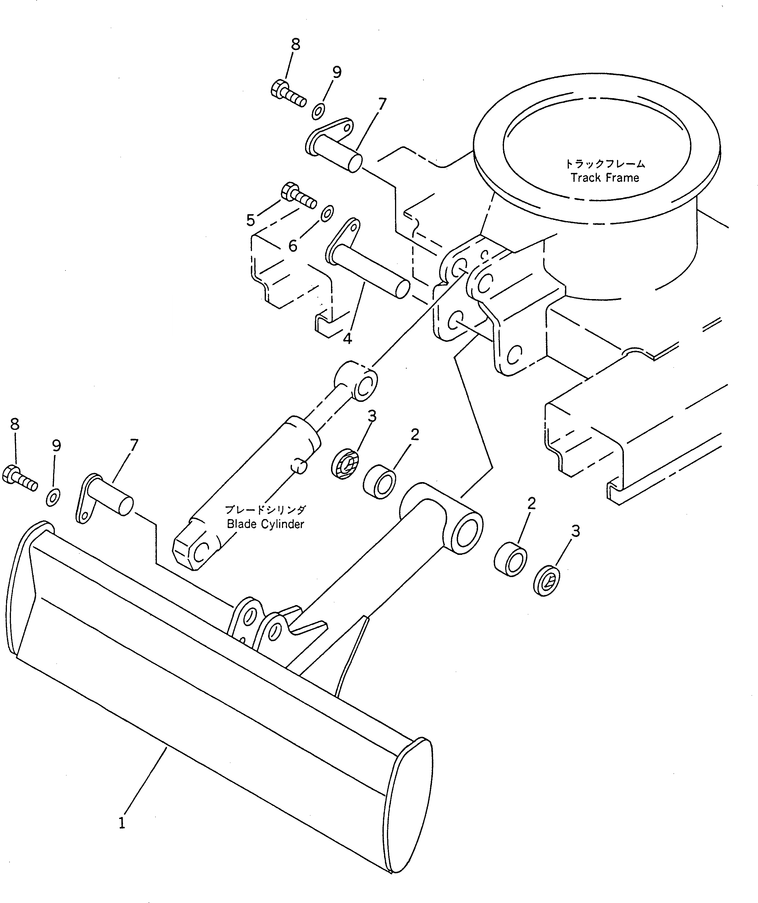 Схема запчастей Komatsu PC01-1A - ОТВАЛ РАБОЧЕЕ ОБОРУДОВАНИЕ