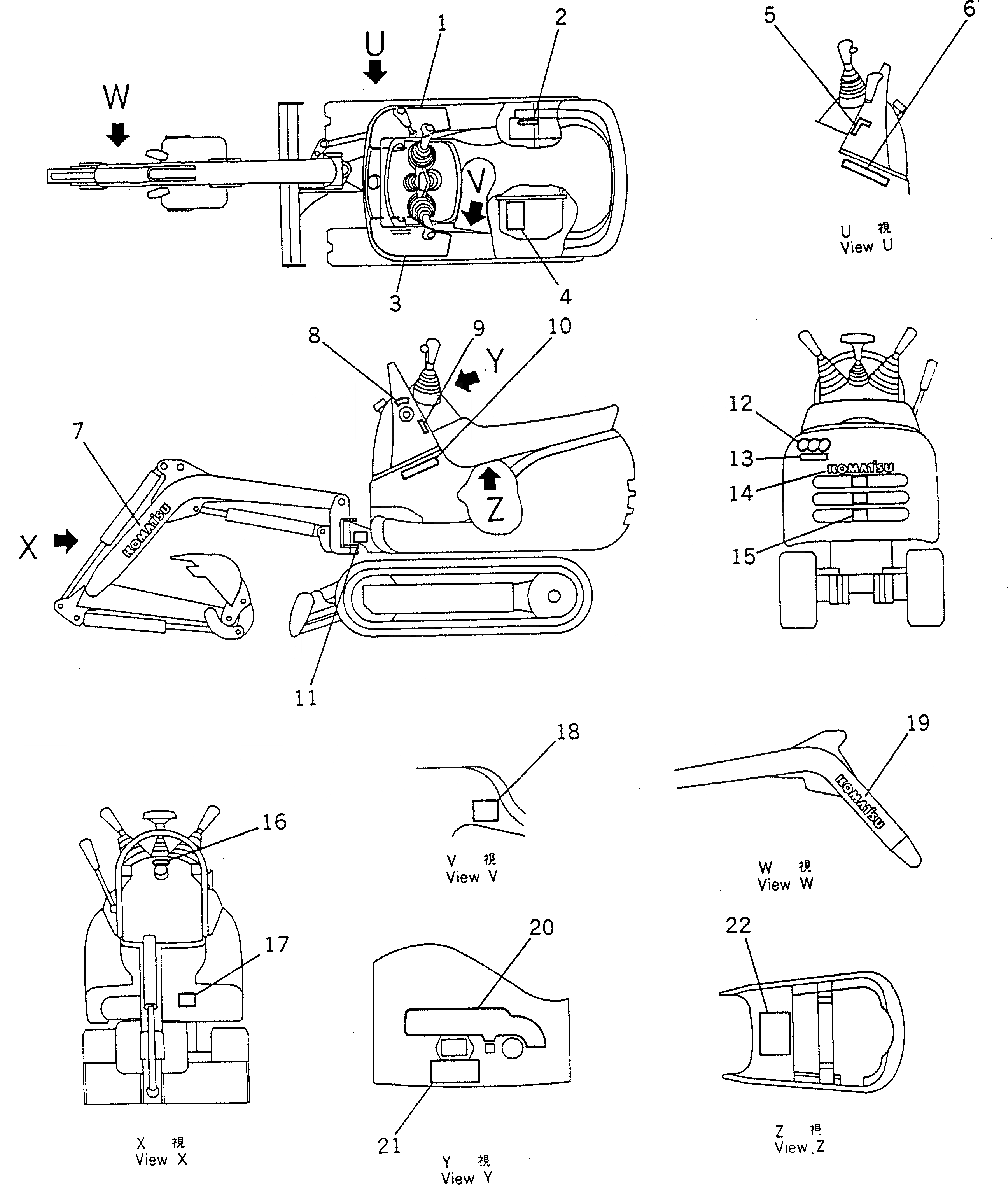 Схема запчастей Komatsu PC01-1A - МАРКИРОВКА (JIS PATTERN) (ЯПОН.) МАРКИРОВКА¤ ИНСТРУМЕНТ И РЕМКОМПЛЕКТЫ