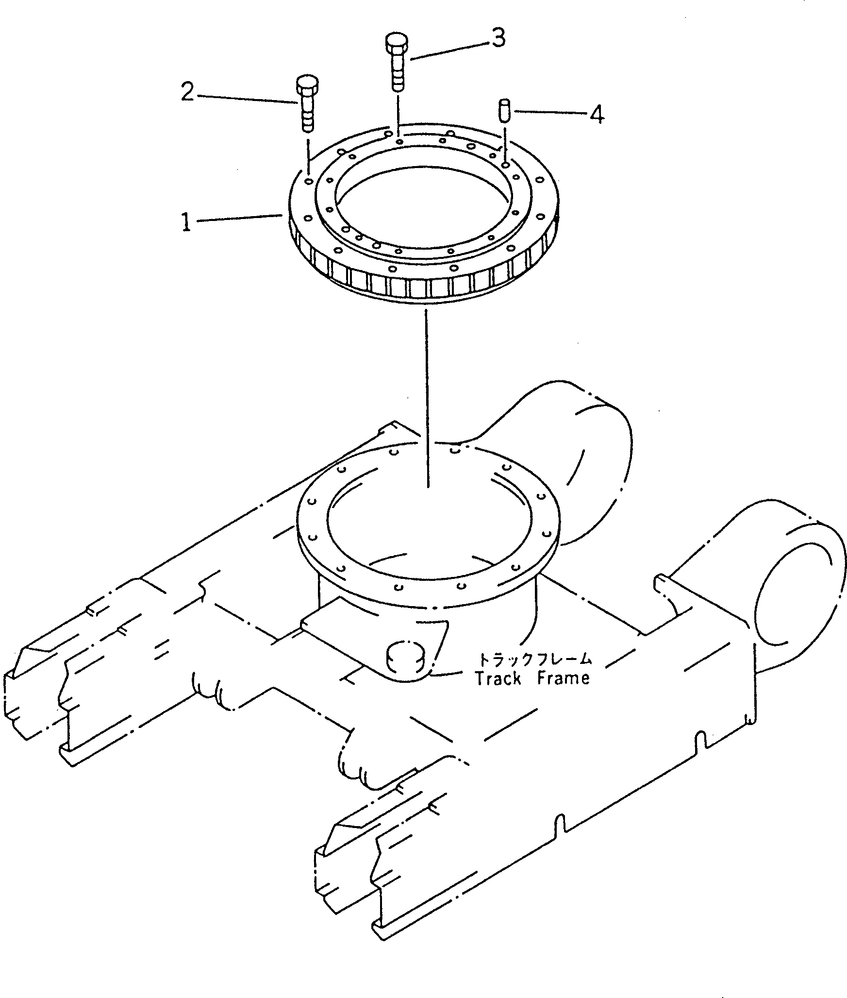 Схема запчастей Komatsu PC02-1 - ПОВОРОТН. КРУГ ПОВОРОТН. СИСТЕМА